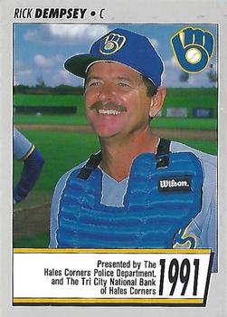 1991 Milwaukee Brewers Police - Hales Corners Police Department, and The Tri City National Bank of Hales Corners #NNO Rick Dempsey Front