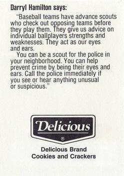 1991 Milwaukee Brewers Police - Waukesha Police Department & Waukesha Sportscards, 200 W. Main St. #NNO Darryl Hamilton Back