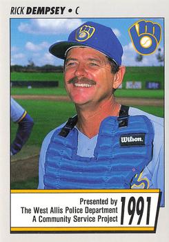 1991 Milwaukee Brewers Police - West Allis Police Department, A Community Service Project #NNO Rick Dempsey Front
