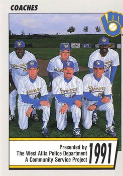 1991 Milwaukee Brewers Police - West Allis Police Department, A Community Service Project #NNO Milwaukee Brewers Coaches Front