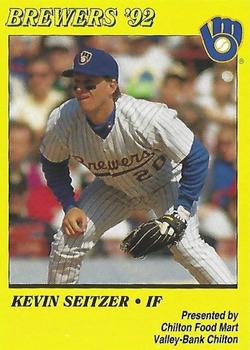 1992 Milwaukee Brewers Police - Chilton Food Mart, Valley-Bank Chilton #NNO Kevin Seitzer Front