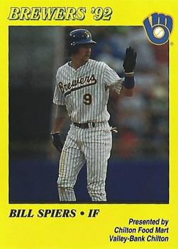 1992 Milwaukee Brewers Police - Chilton Food Mart, Valley-Bank Chilton #NNO Bill Spiers Front