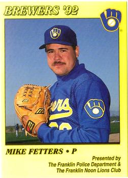 1992 Milwaukee Brewers Police - Franklin Police Department & The Franklin Noon Lions Club #NNO Mike Fetters Front