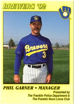 1992 Milwaukee Brewers Police - Franklin Police Department & The Franklin Noon Lions Club #NNO Phil Garner  Front