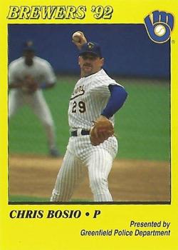 1992 Milwaukee Brewers Police - Greenfield Police Department #NNO Chris Bosio Front