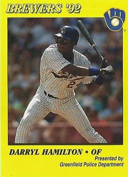 1992 Milwaukee Brewers Police - Greenfield Police Department #NNO Darryl Hamilton Front