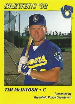 1992 Milwaukee Brewers Police - Greenfield Police Department #NNO Tim McIntosh Front