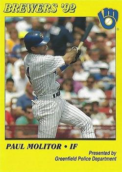 1992 Milwaukee Brewers Police - Greenfield Police Department #NNO Paul Molitor Front