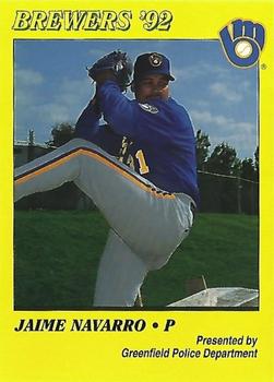1992 Milwaukee Brewers Police - Greenfield Police Department #NNO Jaime Navarro Front