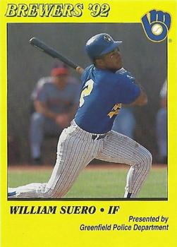 1992 Milwaukee Brewers Police - Greenfield Police Department #NNO William Suero Front