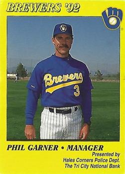 1992 Milwaukee Brewers Police - Hales Corners Police Dept., The Tri City National Bank #NNO Phil Garner  Front