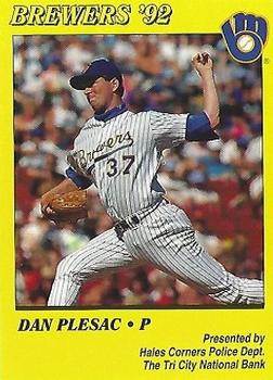 1992 Milwaukee Brewers Police - Hales Corners Police Dept., The Tri City National Bank #NNO Dan Plesac Front