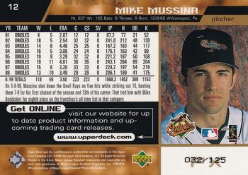 1999 Upper Deck Encore - FX Gold #12 Mike Mussina  Back