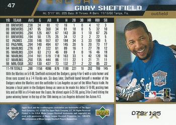 1999 Upper Deck Encore - FX Gold #47 Gary Sheffield  Back
