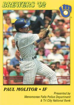 1992 Milwaukee Brewers Police - Menomonee Falls Police Department & Tri City National Bank #NNO Paul Molitor Front
