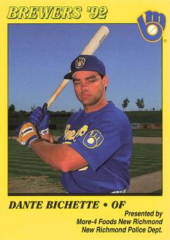 1992 Milwaukee Brewers Police - More-4 Foods New Richmond, New Richmond Police Dept. #NNO Dante Bichette Front