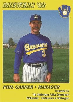 1992 Milwaukee Brewers Police - Sheboygan Police Department, McDonalds Restaurants of Sheboygan #NNO Phil Garner  Front