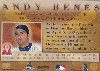 1998 Pacific Omega #11 Andy Benes Back
