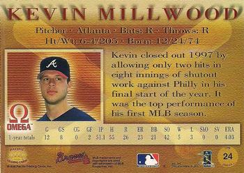 1998 Pacific Omega #24 Kevin Millwood Back