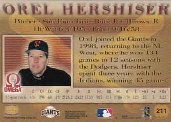 1998 Mother's Cookies San Francisco Giants #5 Orel Hershiser