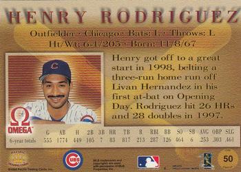 1998 Pacific Omega #50 Henry Rodriguez Back
