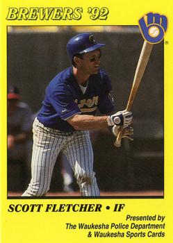 1992 Milwaukee Brewers Police - Waukesha Police Department & Waukesha Sports Cards #NNO Scott Fletcher Front