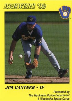 1992 Milwaukee Brewers Police - Waukesha Police Department & Waukesha Sports Cards #NNO Jim Gantner Front