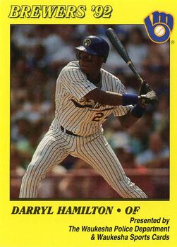 1992 Milwaukee Brewers Police - Waukesha Police Department & Waukesha Sports Cards #NNO Darryl Hamilton Front