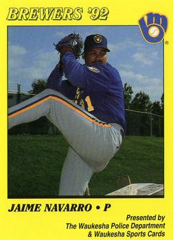 1992 Milwaukee Brewers Police - Waukesha Police Department & Waukesha Sports Cards #NNO Jaime Navarro Front