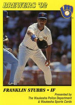 1992 Milwaukee Brewers Police - Waukesha Police Department & Waukesha Sports Cards #NNO Franklin Stubbs Front