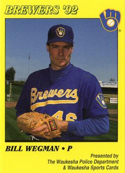 1992 Milwaukee Brewers Police - Waukesha Police Department & Waukesha Sports Cards #NNO Bill Wegman Front