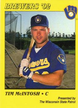 1992 Milwaukee Brewers Police - Wisconsin State Patrol #NNO Tim McIntosh Front