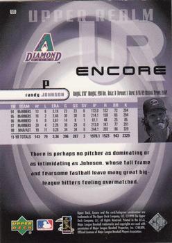 1999 Upper Deck Encore - Upper Realm #U10 Randy Johnson  Back