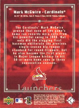 1999 Upper Deck HoloGrFX - Launchers #L1 Mark McGwire  Back