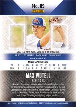 2015 Panini Elite Extra Edition #89 Max Wotell Back