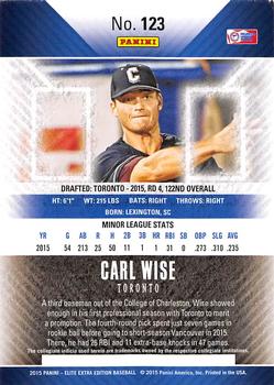 2015 Panini Elite Extra Edition #123 Carl Wise Back