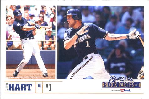 2011 US Bank Milwaukee Brewers #NNO Corey Hart Front