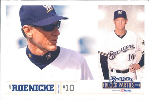 2011 US Bank Milwaukee Brewers #NNO Ron Roenicke Front