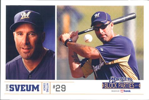 2011 US Bank Milwaukee Brewers #NNO Dale Sveum Front