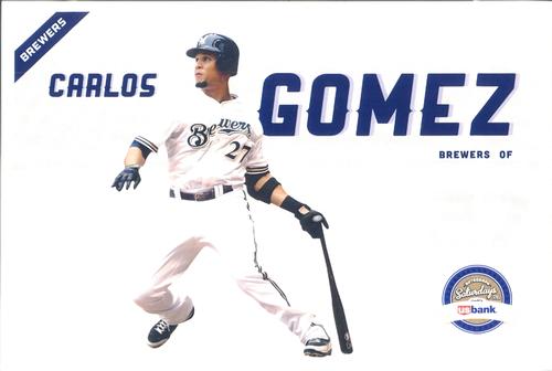 2013 US Bank Milwaukee Brewers #11 Carlos Gomez Front