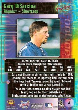 1998 Pacific Online #4 Gary DiSarcina Back
