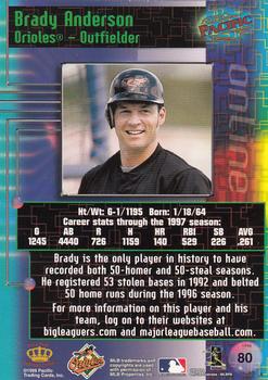 1998 Pacific Online #80 Brady Anderson Back