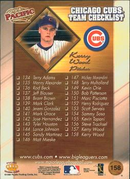1998 Pacific Online #158 Kerry Wood Back