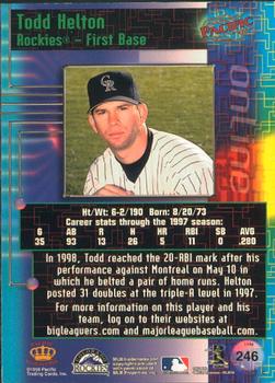 1998 Pacific Online #246 Todd Helton Back