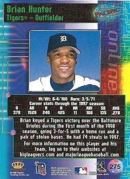 1998 Pacific Online #275 Brian Hunter Back