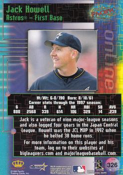 1998 Pacific Online #326 Jack Howell Back