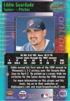 1998 Pacific Online #421 Eddie Guardado Back