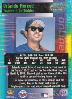 1998 Pacific Online #425 Orlando Merced Back