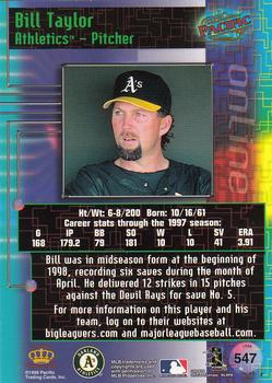 1998 Pacific Online #547 Bill Taylor Back