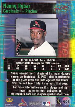 1998 Pacific Online #603 Manny Aybar Back